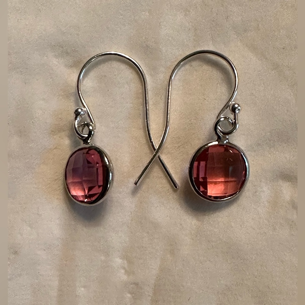 ARTISAN July Birthstone Crystal Pendant Charm Sterling Silver Earrings